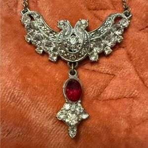 50’s Vintage Gothic, Punk, Victorian style “batwing” rhinestone necklace